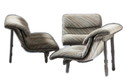 Wellensofa und 2 Lounge-Sessel von Giovanni Offredi für Saporiti Italia, 1974