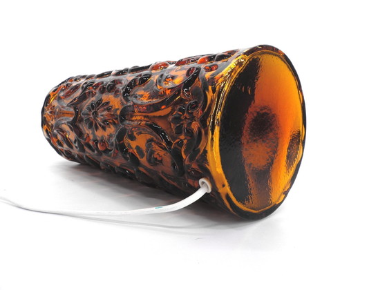 Image 1 of Skandinavische Lampe Gustaf Leek Aus Goldenem Buntglas Orrefors 1960