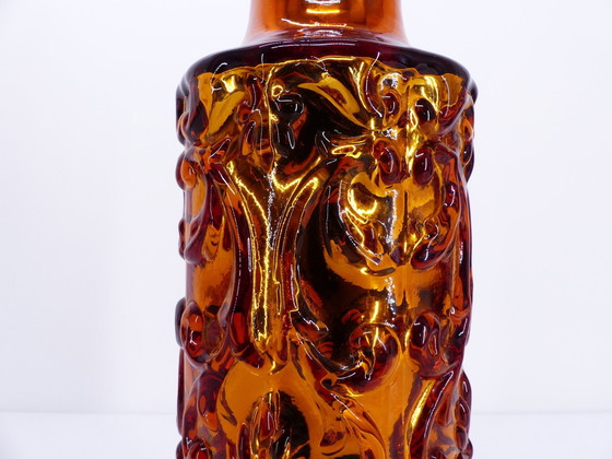 Image 1 of Skandinavische Lampe Gustaf Leek Aus Goldenem Buntglas Orrefors 1960