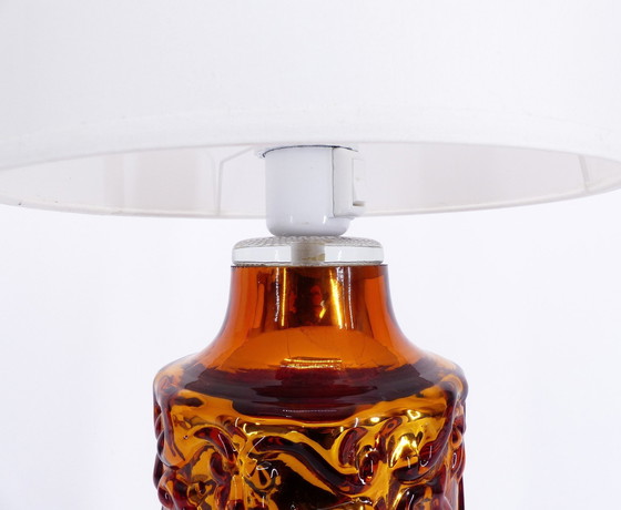 Image 1 of Skandinavische Lampe Gustaf Leek Aus Goldenem Buntglas Orrefors 1960