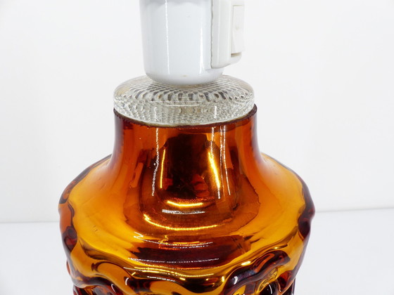 Image 1 of Skandinavische Lampe Gustaf Leek Aus Goldenem Buntglas Orrefors 1960