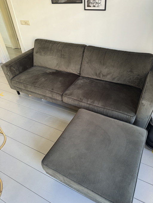 Woood Sofa Robin 3 Sitzer Samt Warm Grün