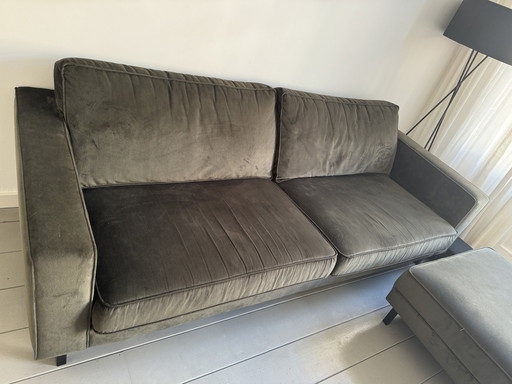 Woood Sofa Robin 3 Sitzer Samt Warm Grün