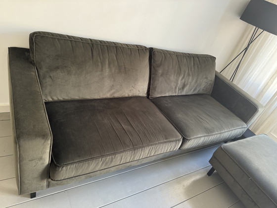 Image 1 of Woood Sofa Robin 3 Sitzer Samt Warm Grün