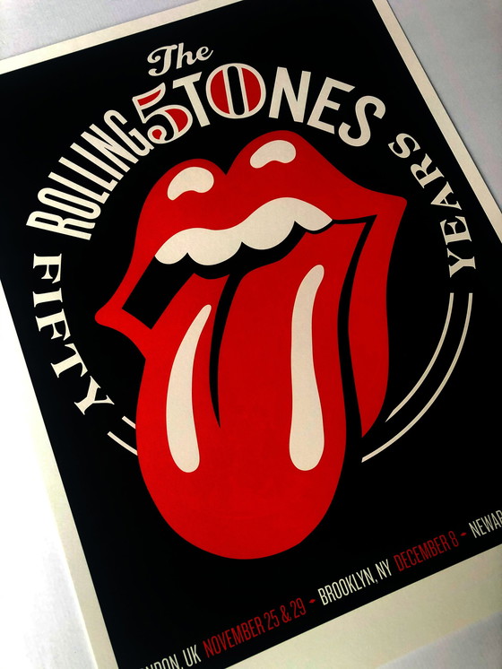 Image 1 of Rolling Stones 50 Jahre - Shepard Fairey OBEY original Siebdruck