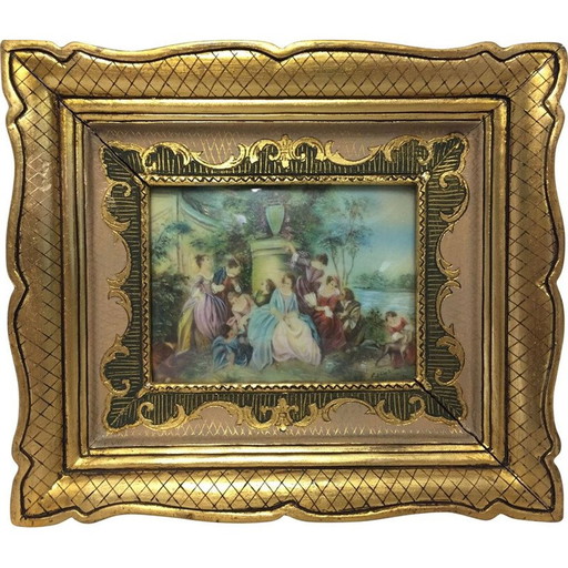 Vintage-Malerei auf Limoges-Porzellan von Jean-Baptiste Pater