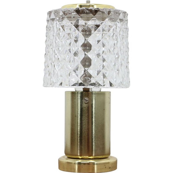 Image 1 of Kleine Tischlampe von Kamenicky Senov aus Glas und Messing 1970er Jahre