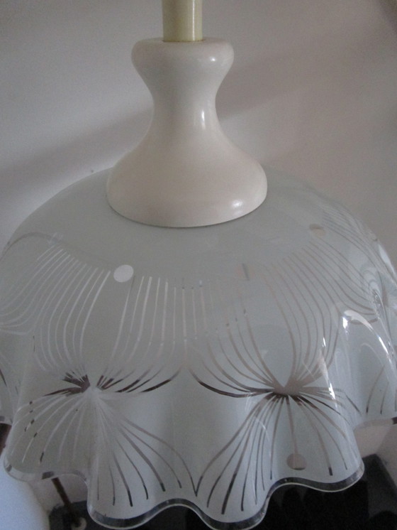 Image 1 of Space Age Glas Pendelleuchte 70s