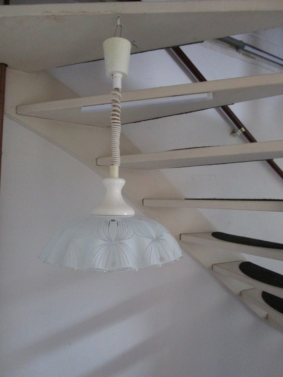 Image 1 of Space Age Glas Pendelleuchte 70s