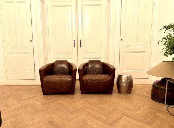 Image 1 of 2 atemberaubende Aviator-Sessel aus antikem Leder