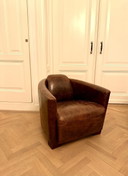 2 atemberaubende Aviator-Sessel aus antikem Leder