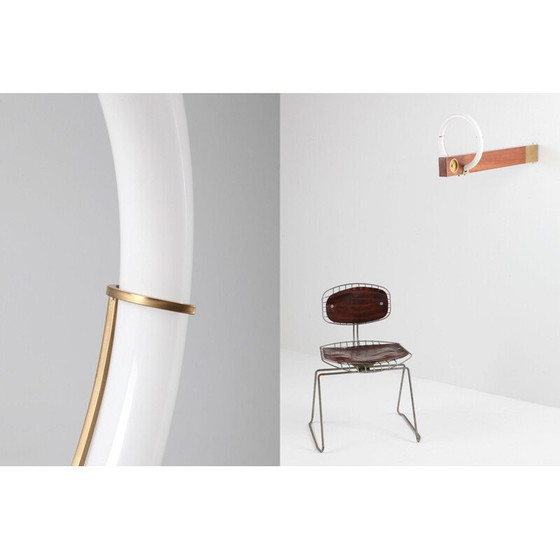 Image 1 of Vintage-Wandleuchte aus Nussbaum und Messing von Angelo Brotto, 1970er Jahre