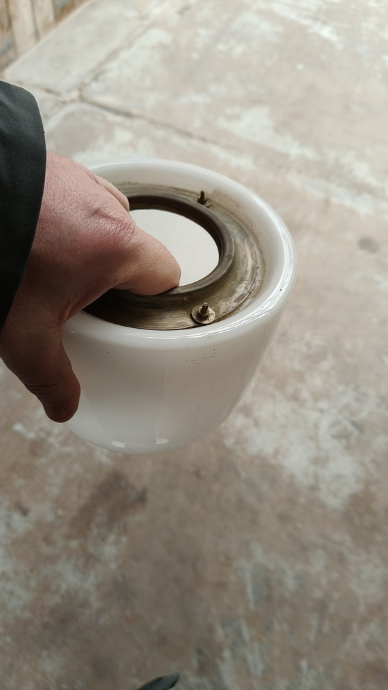 Image 1 of Hamolite 1934 von Frans Hamers Art Deco Opaline Deckenleuchte