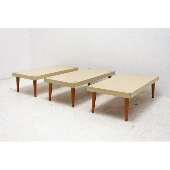 Image 1 of Satz von 3 Blumenständern aus Holz, Tschechoslowakei 1970er Jahre