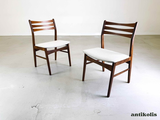 Image 1 of 6Er Set Teak Mid Century Stühle Danish Design Neu Bezogen