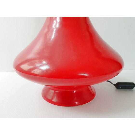 Image 1 of Vintage-Lampe aus rotem Glas, 1960er Jahre