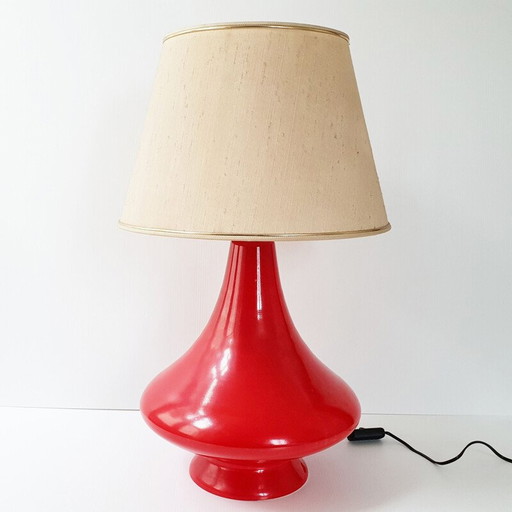 Vintage-Lampe aus rotem Glas, 1960er Jahre