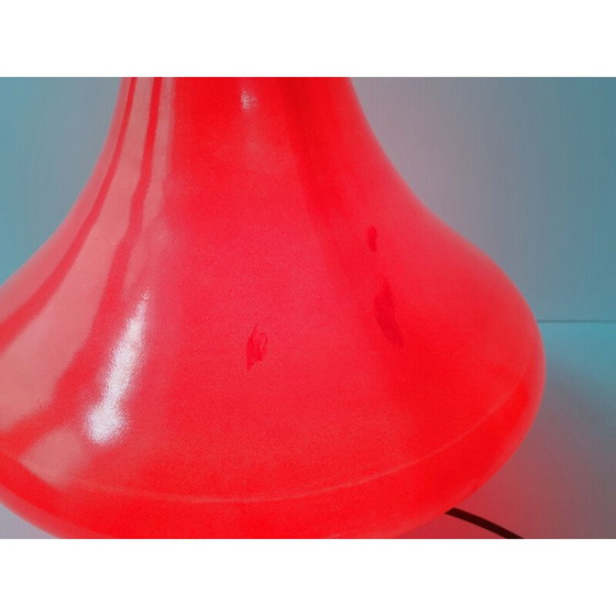 Image 1 of Vintage-Lampe aus rotem Glas, 1960er Jahre