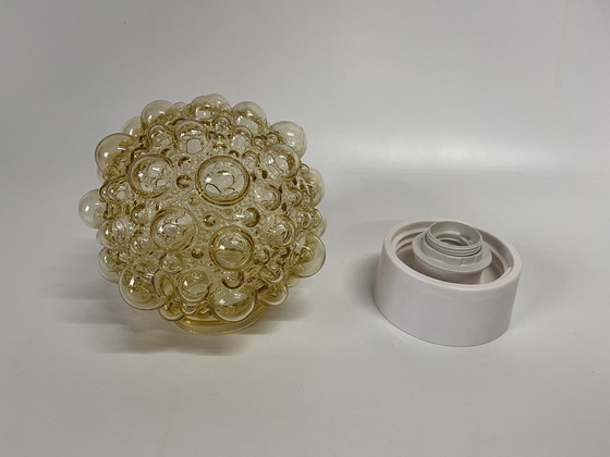 Image 1 of Mid Century Helena Tynell Bubble Deckenleuchte Bernstein Glas Weiß Basis
