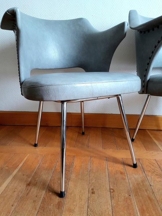 Image 1 of 2X Design Sessel Skai Und Polster, Um 1960