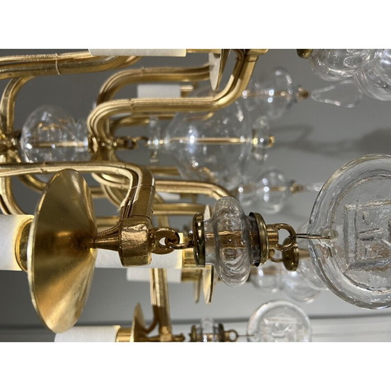 Image 1 of Goldfarbener Kronleuchter mit 12 Armen von Erik Hoglund, Schweden