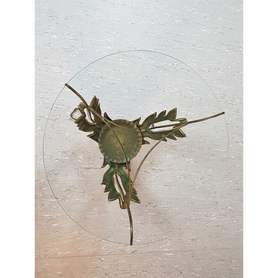 Image 1 of Runder Vintage-Beistelltisch aus Messing und Glas von Pier Luigi Colli, 1950