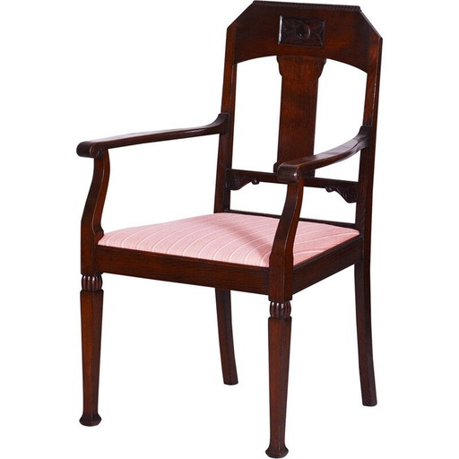 Jugendstil-Sessel aus Nussbaumholz, Österreich 1910er Jahre