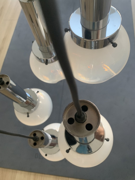 Image 1 of Seltene, alte Mazzega Murano Pendelleuchte mit 5 Kugeln