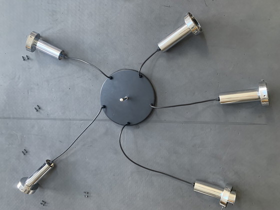 Image 1 of Seltene, alte Mazzega Murano Pendelleuchte mit 5 Kugeln