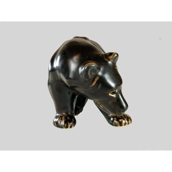 Image 1 of Alte dänische Bärenfigur von Knud Kyhn für Royal Copenhagen, 1950er Jahre