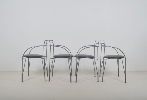 Image 1 of 4 Stühle „Lune d'Argent“, entworfen von Pascal Mourgue für Fermob, 1985