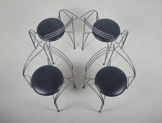 Image 1 of 4 Stühle „Lune d'Argent“, entworfen von Pascal Mourgue für Fermob, 1985