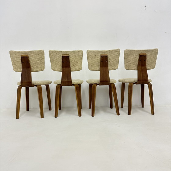 Image 1 of Satz von 4 Mid Century Modern Cor Alons Sperrholz Esszimmerstuhl Dutch Design , 1960S
