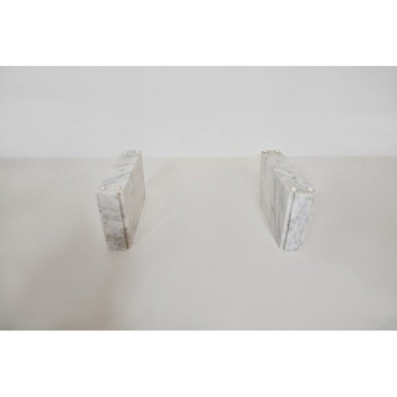 Image 1 of Vintage Couchtisch aus Carrara-Marmor und Glas, 1980er Jahre