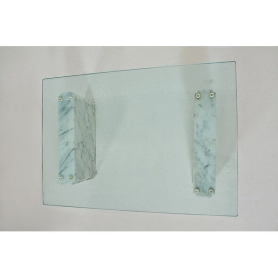 Image 1 of Vintage Couchtisch aus Carrara-Marmor und Glas, 1980er Jahre