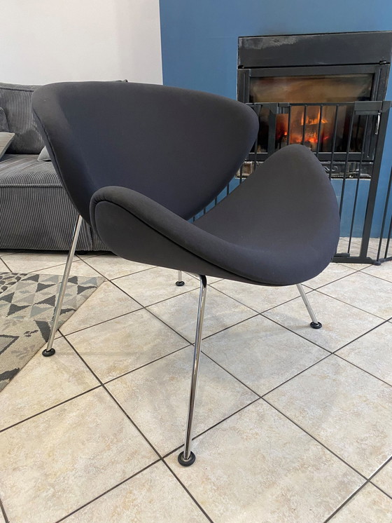 Image 1 of Orange Slice 437 Sessel Von Pierre Paulin Für Artifort Grau 1980