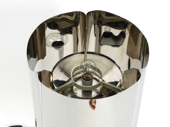 Image 1 of Einzigartige schwere, riesige Xxl 1970S Metall Chrom Tischlampe mit Metallschirm | Höhe 75 cm | 29,5"