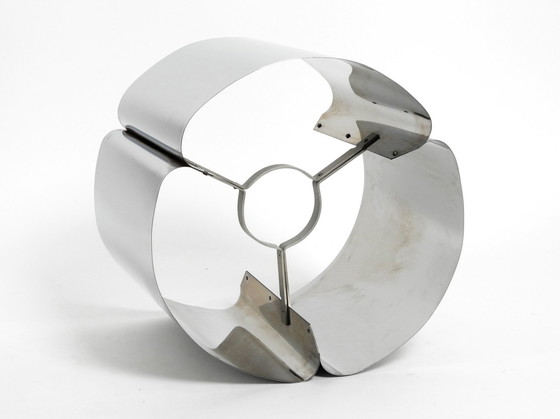 Image 1 of Einzigartige schwere, riesige Xxl 1970S Metall Chrom Tischlampe mit Metallschirm | Höhe 75 cm | 29,5"