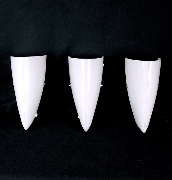 Image 1 of Weiße Murano Wandlampen Handgefertigt Ende des 20. Jahrhunderts Von Jeannol Cerulli