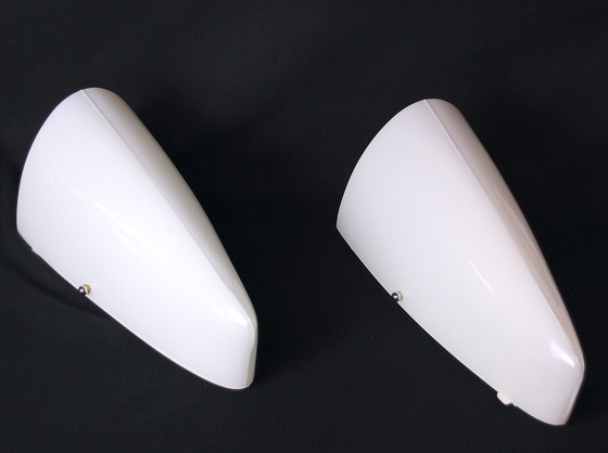 Image 1 of Weiße Murano Wandlampen Handgefertigt Ende des 20. Jahrhunderts Von Jeannol Cerulli