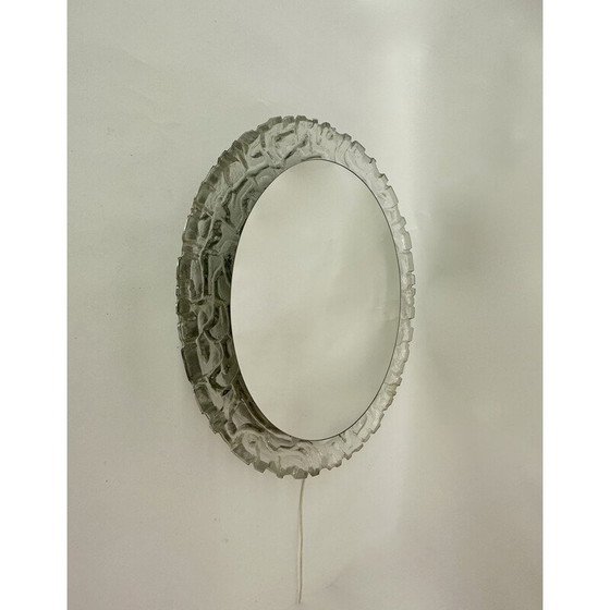 Image 1 of Hillebrand vintage Lucite Wand ovaler Spiegel mit Hintergrundbeleuchtung, Deutschland 1970er