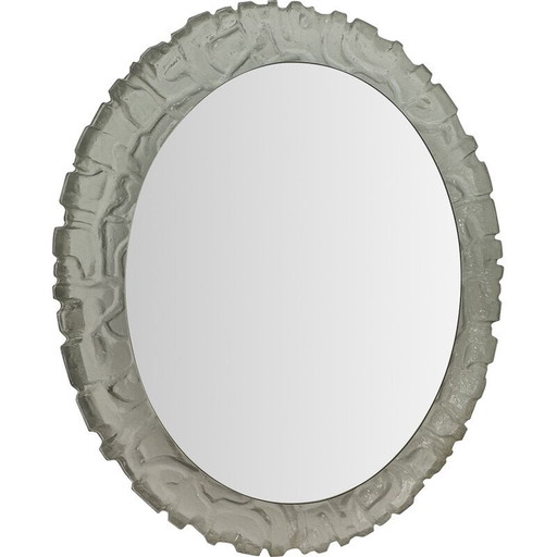 Hillebrand vintage Lucite Wand ovaler Spiegel mit Hintergrundbeleuchtung, Deutschland 1970er