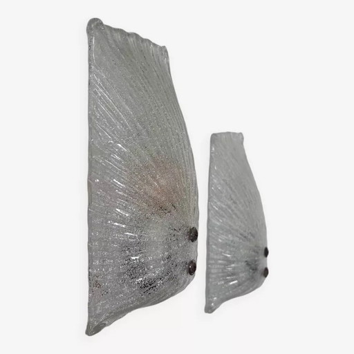 2X Vintage Wandleuchten, Murano Glas, Italien 1970