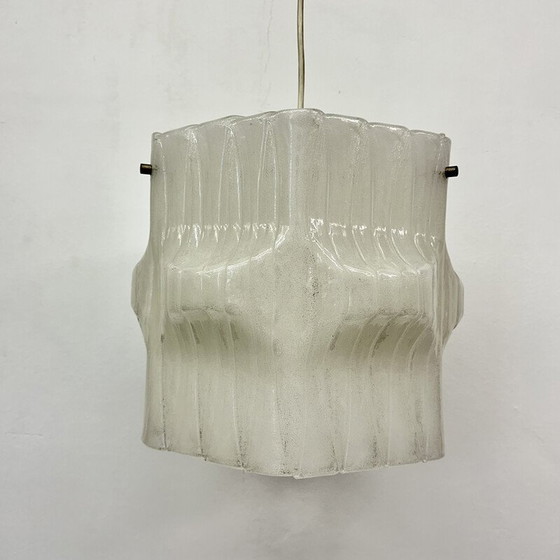 Image 1 of Mid-Century Ice Lucite Pendelleuchte, 1970er Jahre