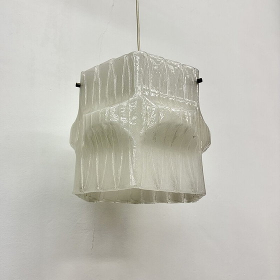 Image 1 of Mid-Century Ice Lucite Pendelleuchte, 1970er Jahre