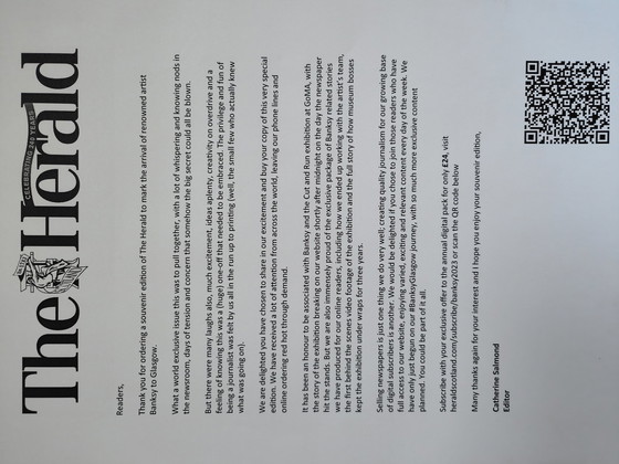 Image 1 of Offizielle Banksy Ausgabe des Herald