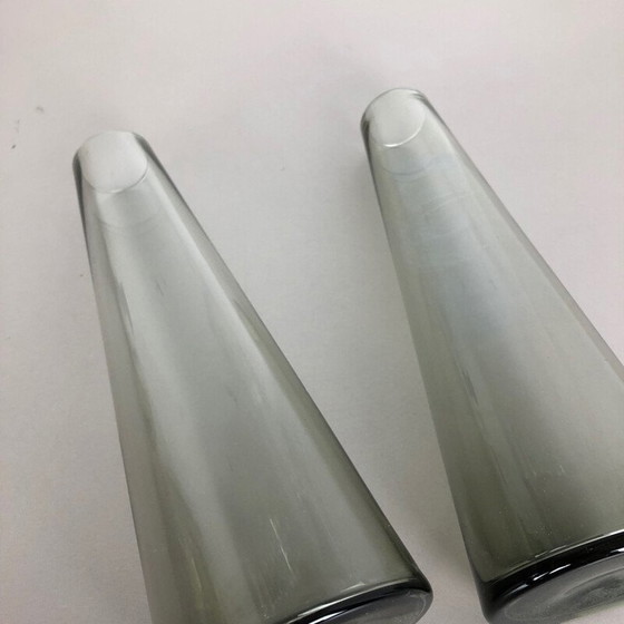 Image 1 of Vintage Paar 2 Turmalinvasen von Wilhelm Wagenfeld für WMF, Deutschland 1960er Jahre