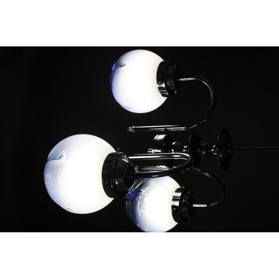 Image 1 of Vintage-Kronleuchter aus Chromstahl und Muranoglas, Italien 1960