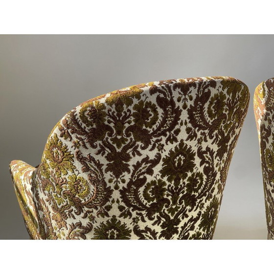 Image 1 of Paar Vintage-Sessel aus Stoff und Holz, Dänemark 1970