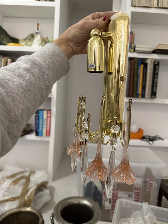 Image 1 of Wandleuchte aus Muranoglas in Tränenform, Italien, 1970er Jahre